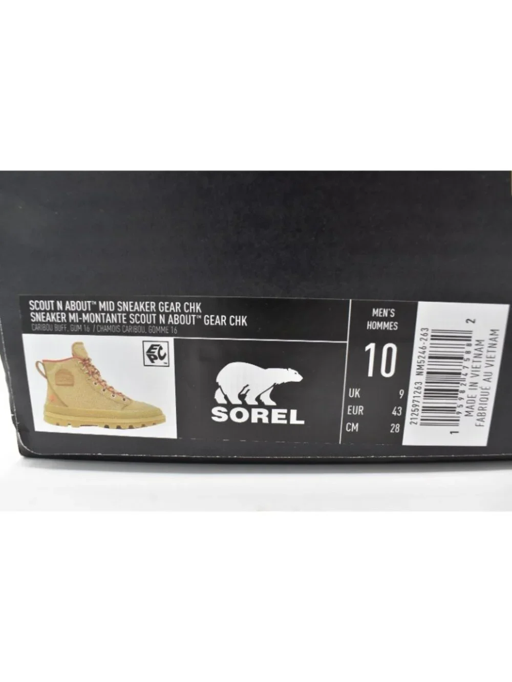 Sorel Mens Size 10 Scout‎ N About Mid Lace Up Caribou Buff Chukka Sneaker Boots